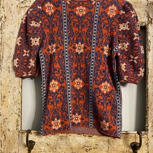 Flying Tomato Orange and Blue Knit Sweater